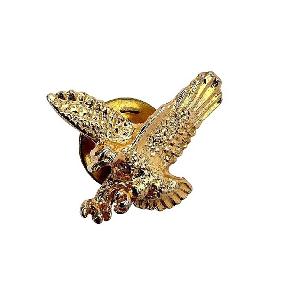 Flying Eagle Lapel Hat Bag Pin Gold Tone Bird Patriotic Nature